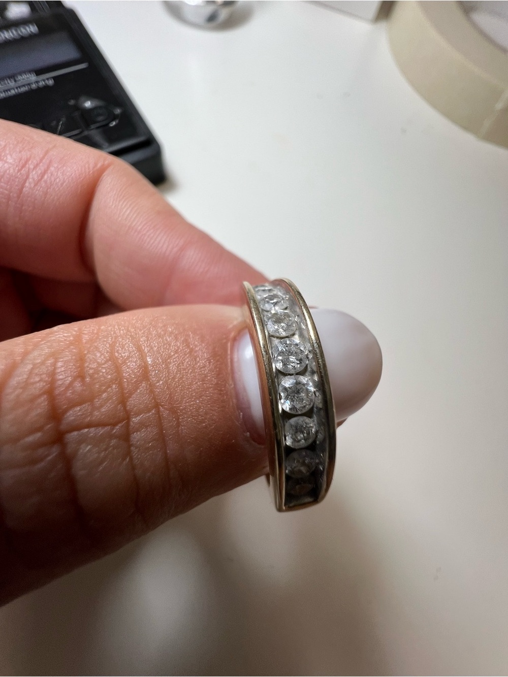 14K Gold Classic Channel-Set Natural Diamond Band - Picture 15 of 16
